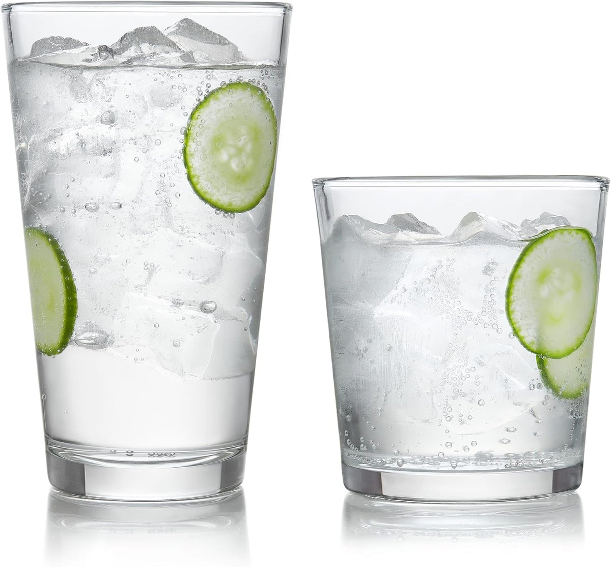 Libbey Preston Tumbler & Rocks Drinking Glasses Set of 16, All-Purpose Cups