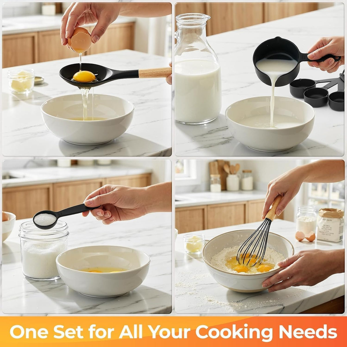 33Pcs Kitchen Utensils Set Silicone Cooking Utensils Set with Wooden Handle