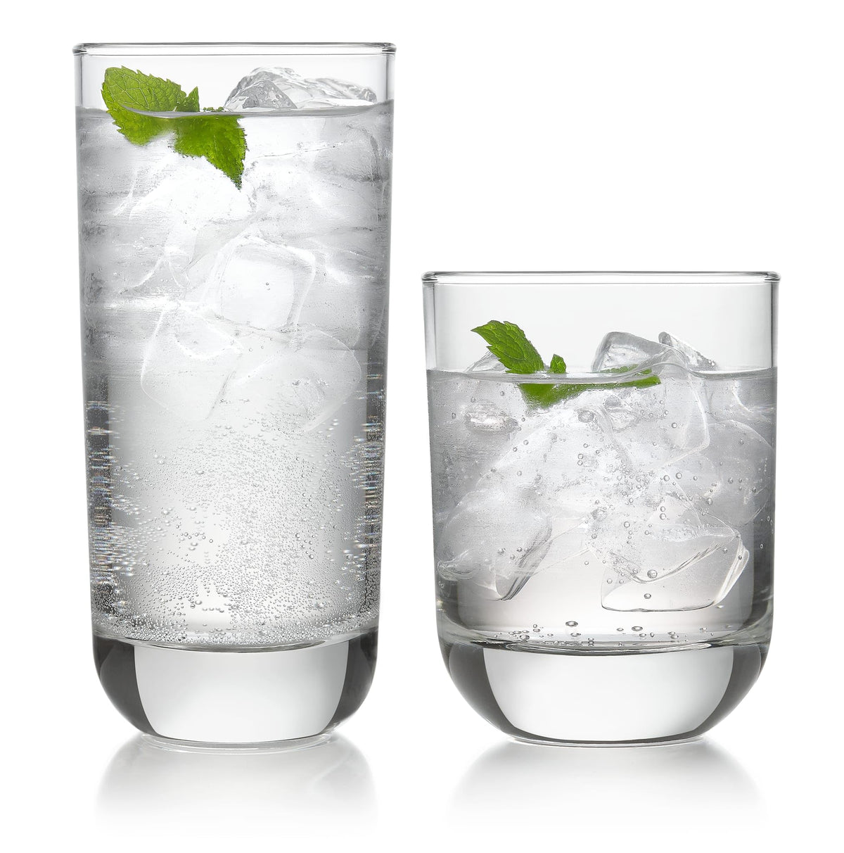 Libbey Polaris Axis Tumbler & Rocks Drinking Glasses Set of 16, Glass Cups
