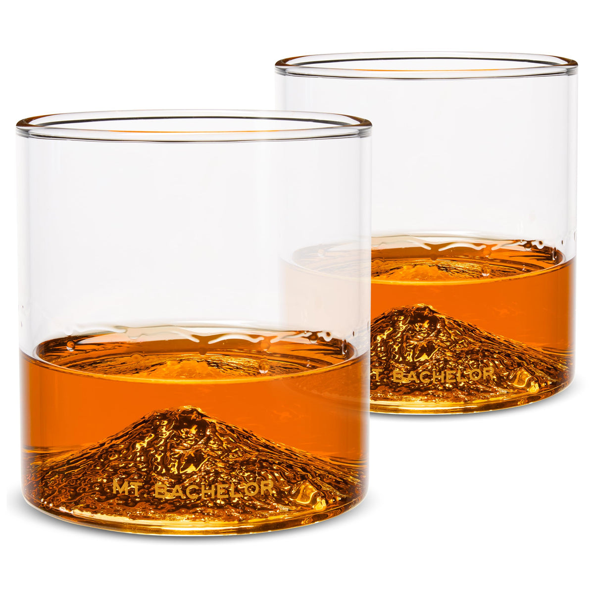 North Drinkware Pacific Northwest Glass Gift Set of 4 — Mountain rocks glasses, Gifts for Men, 9-oz tumbler: Mt. Rainier, Mt. St. Helens, Mt. Hood, Mt. Bachelor