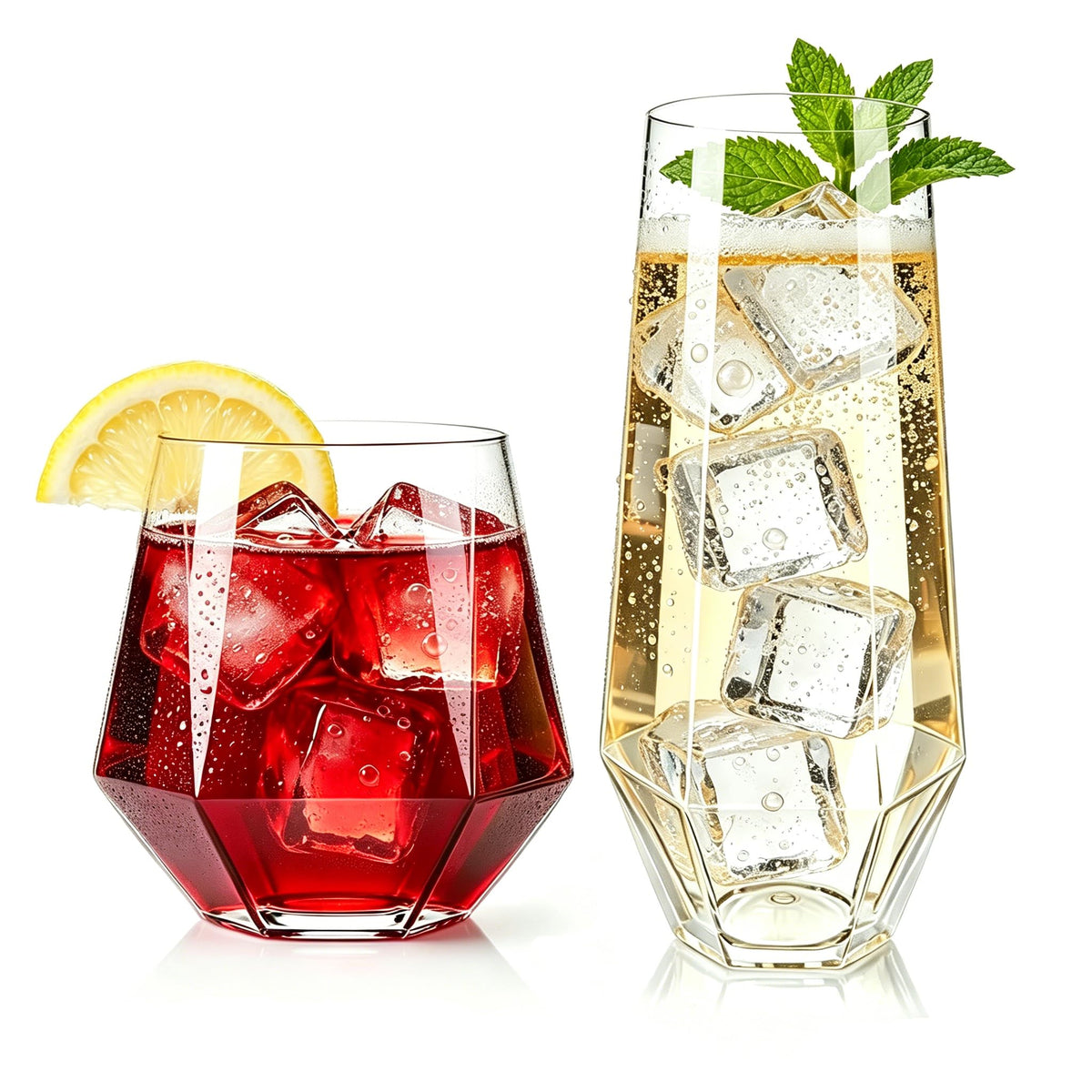 56 Pack Plastic Wine Glasses Champagne Flutes, 32 Pcs 9 OZ & 24 Pcs 14 OZ