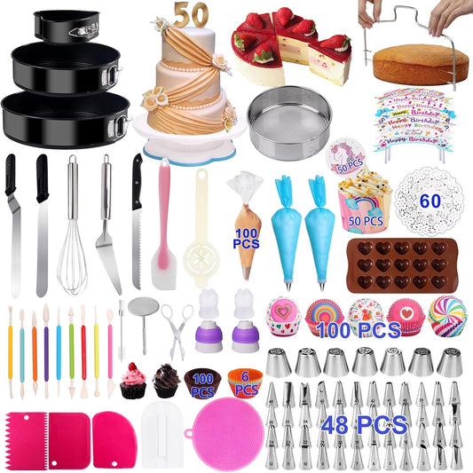 567 PCS Cake Decorating Kits with Baking kit Tools for Beginners & Pros
