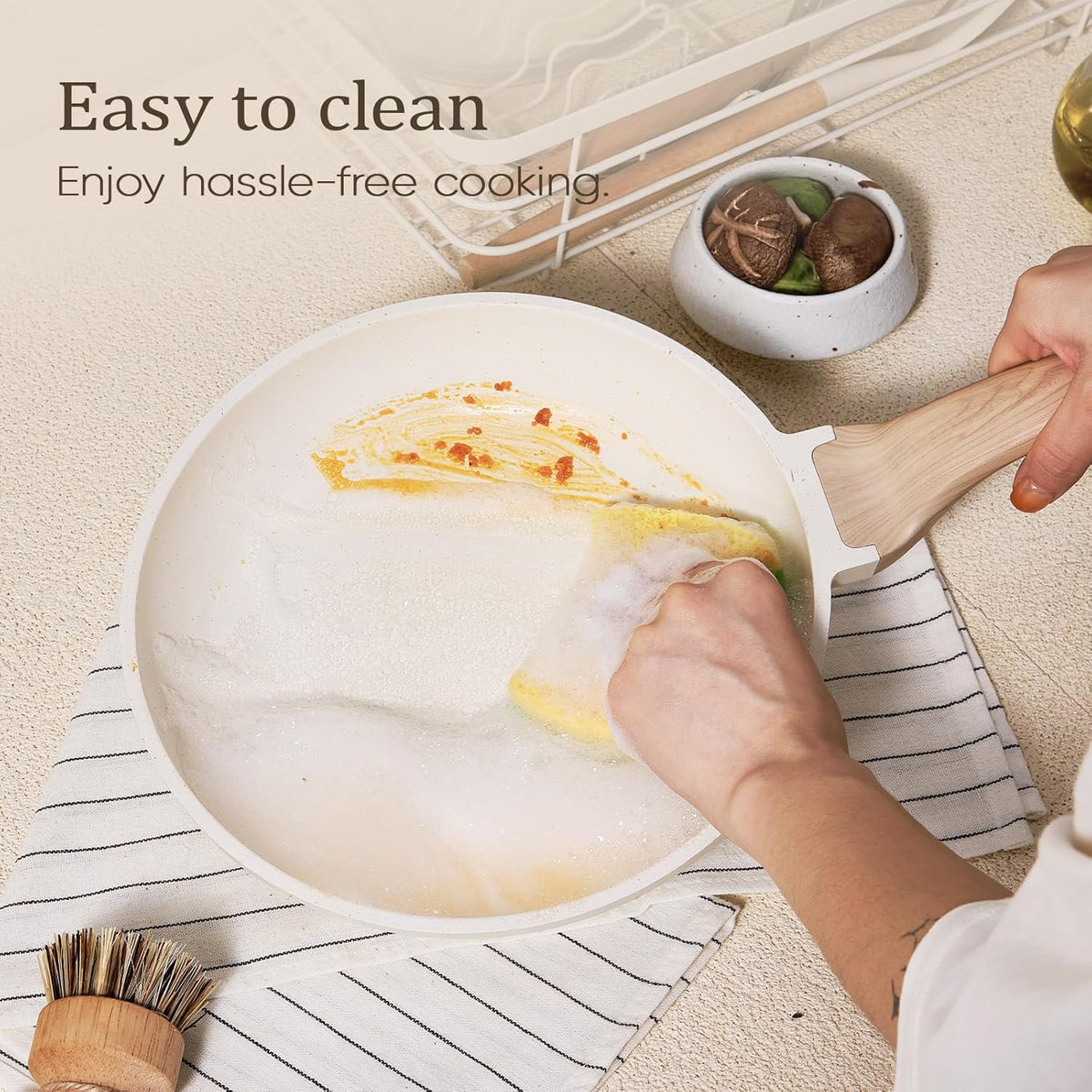CAROTE 21pcs Pots and Pans Set, Nonstick Cookware Sets, with Egg Pan