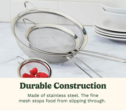 Cuisinart Mesh Strainers, Stainless Steel, Dishwasher Safe, 3-Count