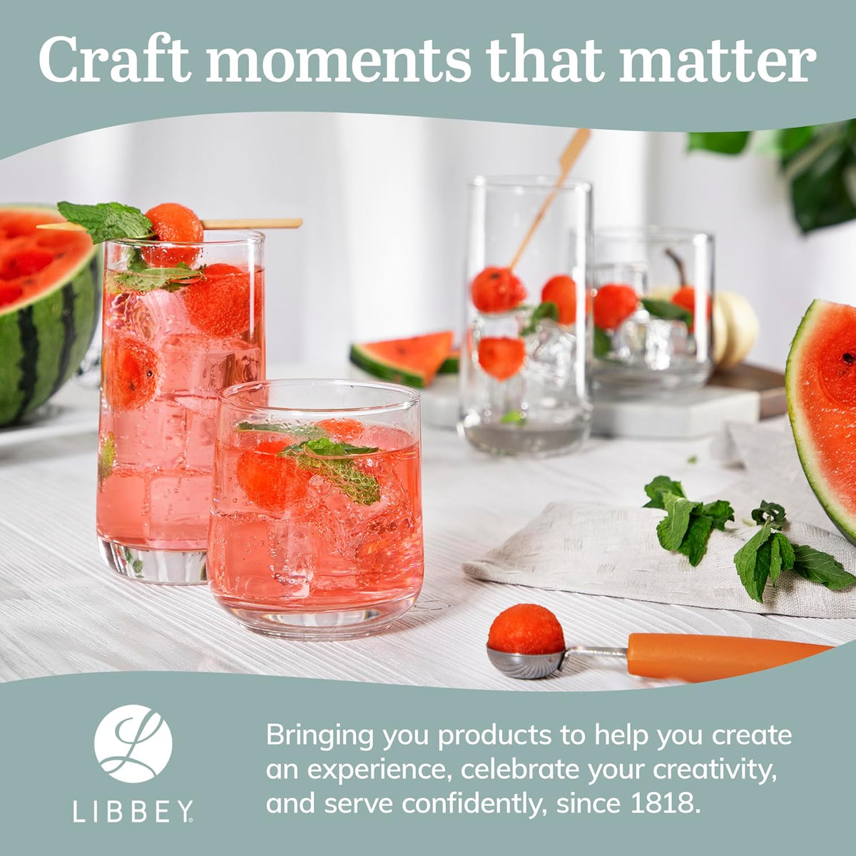Libbey Ascent Tumbler & Rocks Drinking Glasses Set of 16, Clear Glass Cups