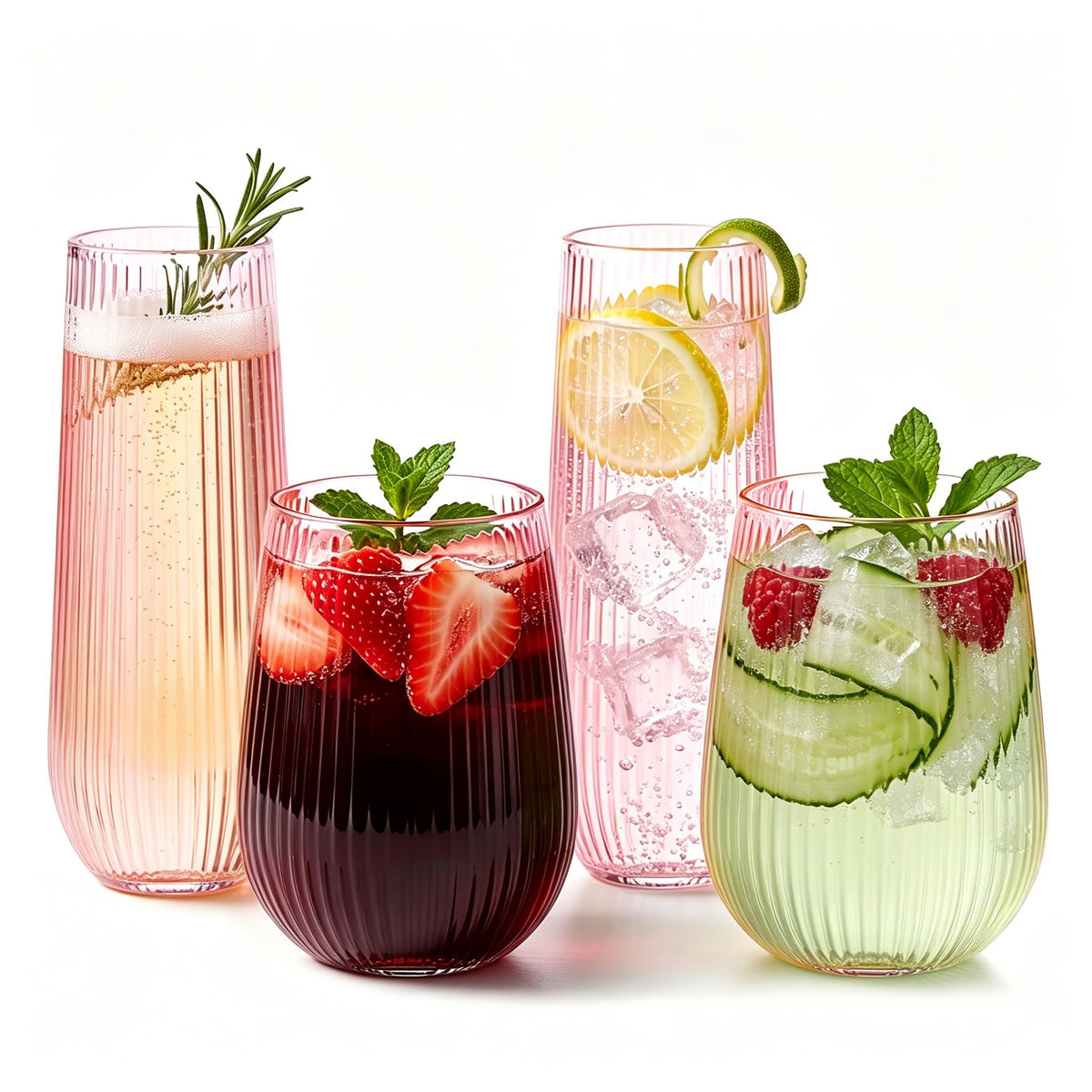 56 Pack Plastic Wine Glasses Champagne Flutes, 32 Pcs 9 OZ & 24 Pcs 14 OZ