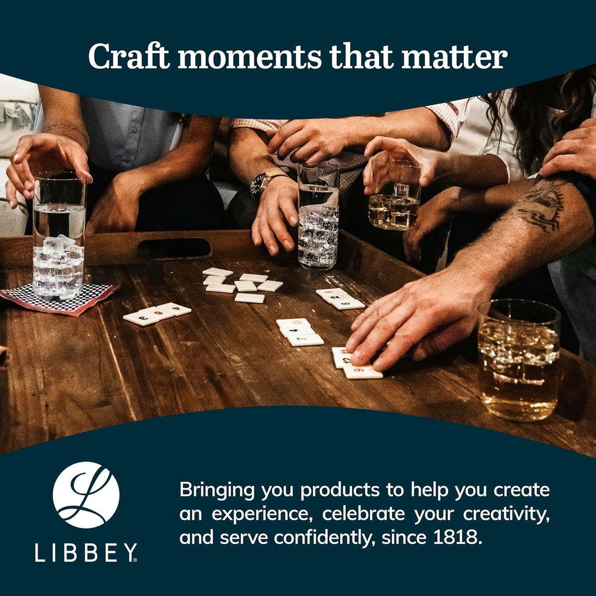 Libbey Preston Tumbler & Rocks Drinking Glasses Set of 16, All-Purpose Cups