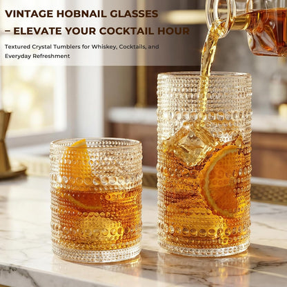 CycleMore Set of 12 Drinking Glasses, Clear 12 oz & 10 oz Cocktail Cups