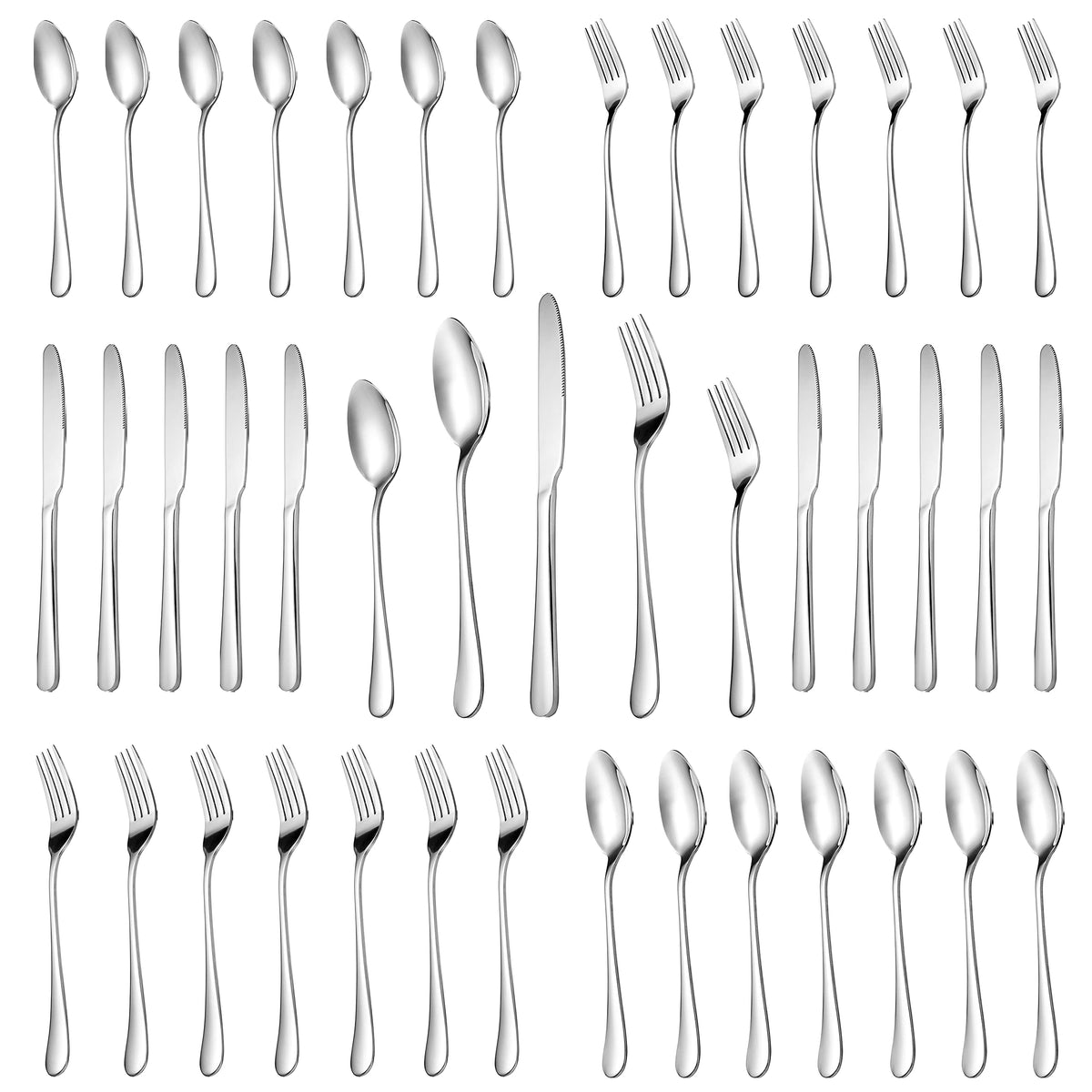20 Piece Silverware Set Service for 4,Premium Stainless Steel Flatware Set,Mirror Polished Cutlery Utensil Set,Durable Home Kitchen Eating Tableware Set,Include Fork Knife Spoon Set,Dishwasher Safe