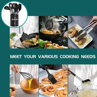 Umite Chef Kitchen Utensil Set, 15pcs Silicone Cooking Utensils