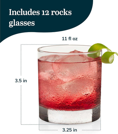 Libbey 917CD Heavy Base Rocks Glasses Set of 12, 11 oz