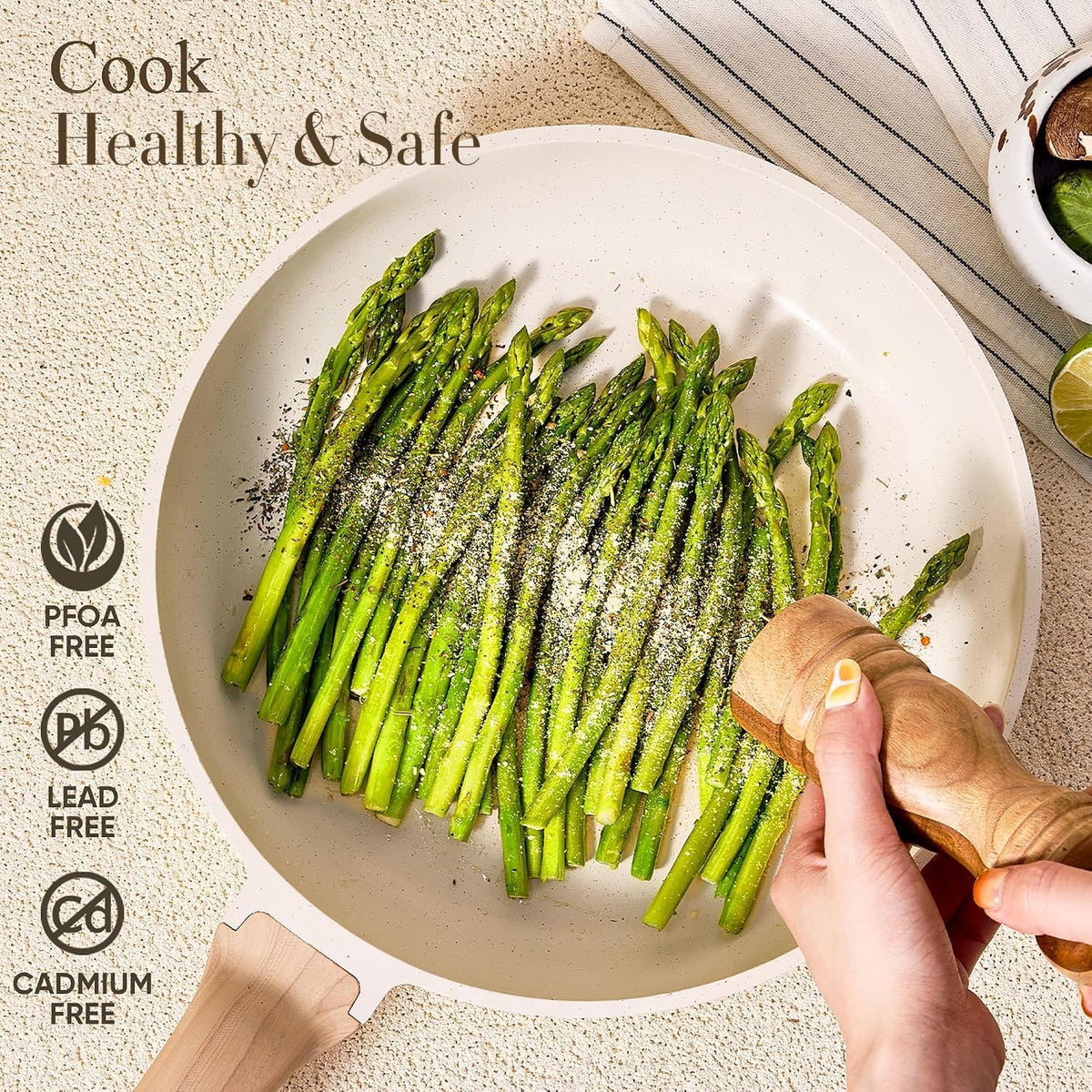 CAROTE 21pcs Pots and Pans Set, Nonstick Cookware Sets, with Egg Pan