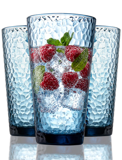Amyoole Drinking Glasses Set of 8, 16oz Green Highball Water Glasses